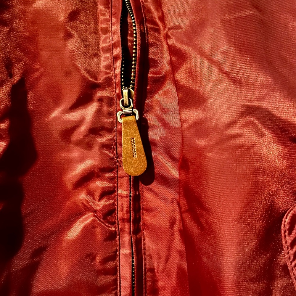 Square Zero XL Bomber Jacket Burgundy Olive 1941 Eagle Patch - Picture 10 of 13